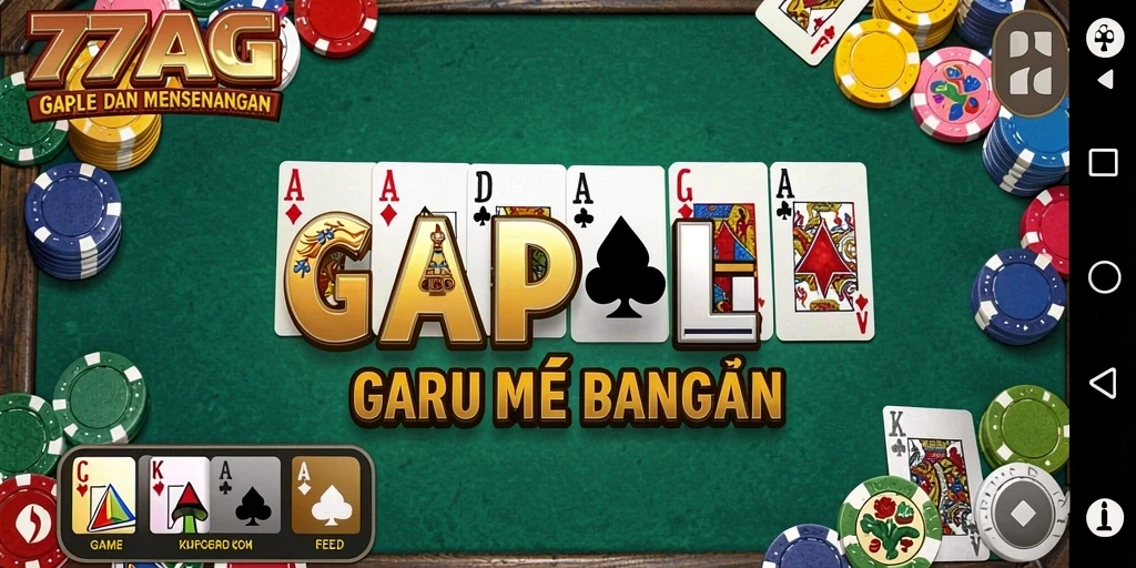 Tampilan gameplay seru dalam aplikasi Gaple 77AG.
