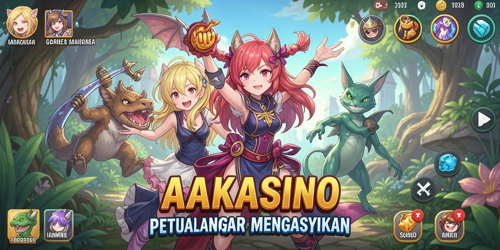 Screenshot AAKASINO menampilkan pertarungan karakter anime yang dinamis.