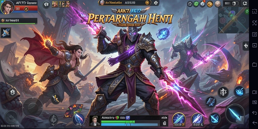 Tangkapan layar gameplay AFK77 yang menampilkan aksi pertarungan seru.