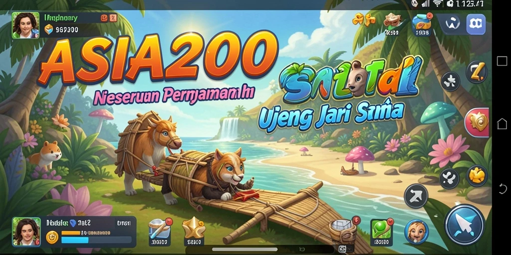 Tampilan gameplay ASIA200 yang ceria dan mengasyikan.