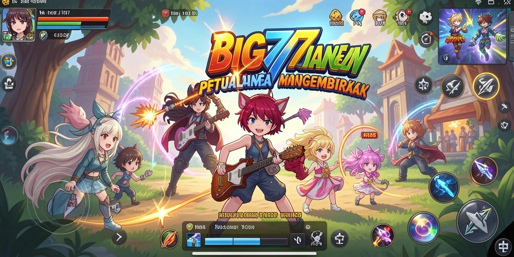 Screenshot gameplay BIG77 yang menampilkan suasana anime yang memukau.