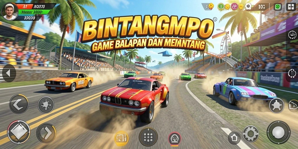 Gameplay balapan yang seru dan menegangkan dengan berbagai trek.