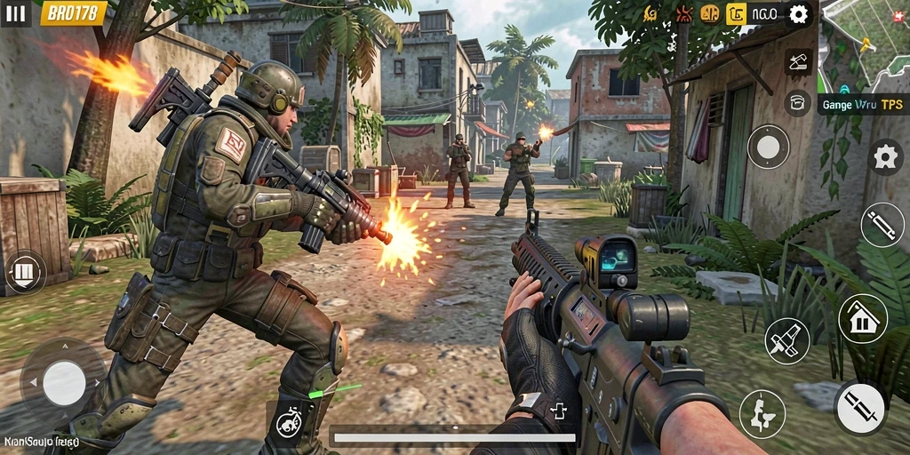 Tangkapan layar menampilkan aksi seru di game TPS BRO178.