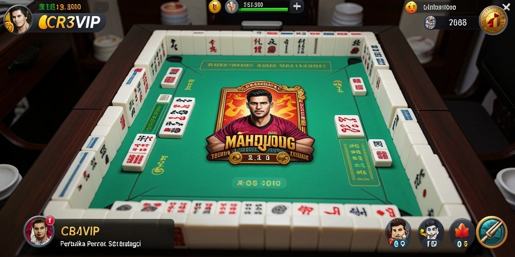 Tampilan gameplay mendebarkan dalam CR7VIP saat mencocokkan ubin Mahjong.