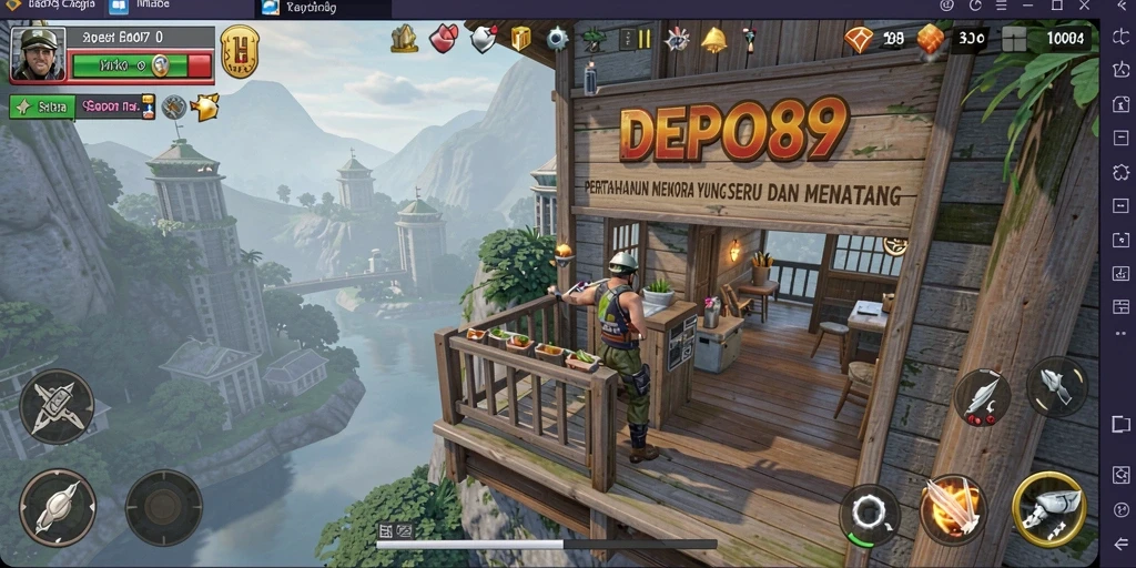 Tampilan gameplay menara pertahanan yang menegangkan di DEPO89.