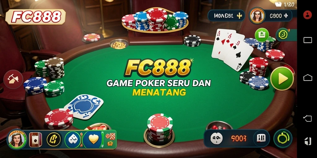 Screenshot gameplay FC888 menampilkan suasana seru saat bermain Poker.