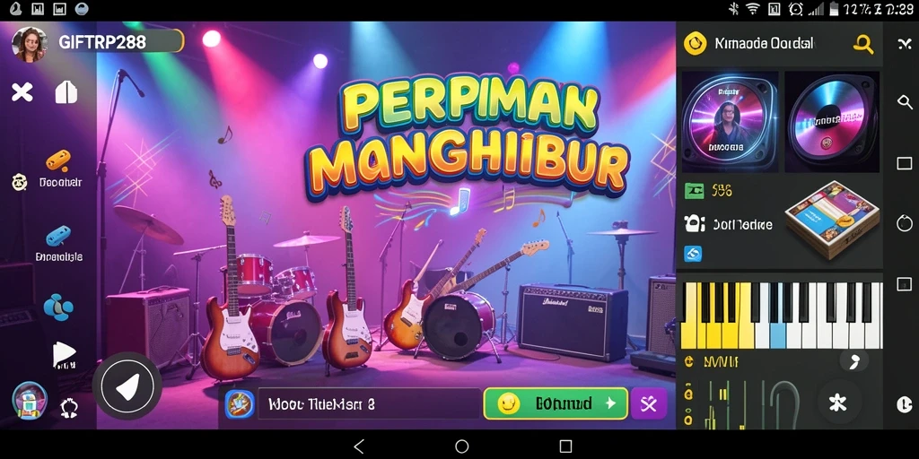 Screenshot gameplay GIFTRP288 menampilkan momen seru pemain mengikuti irama musik.