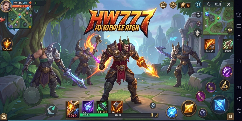 Tampilan dinamis gameplay ARPG HW777 dengan pertarungan yang seru.