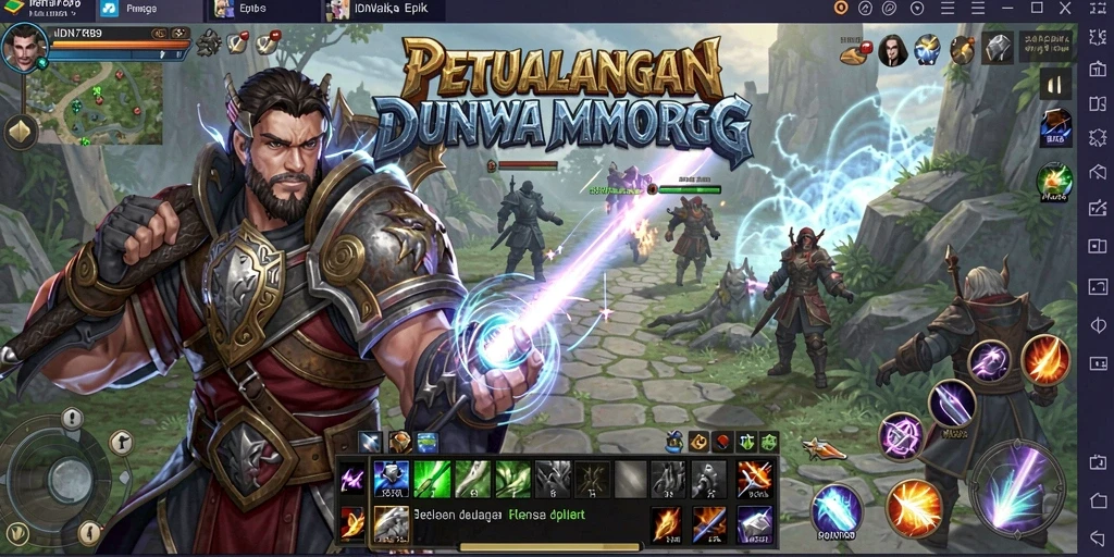 Screenshot utama IDN789 menampilkan tindakan seru dalam petualangan MMORPG.