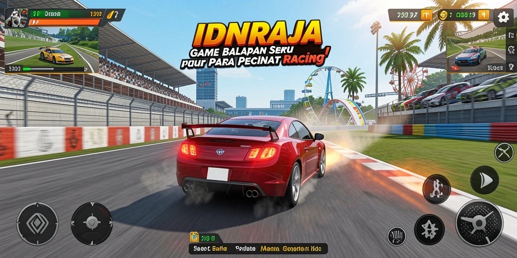 Gameplay balapan seru yang penuh adrenalin di IDNRAJA.