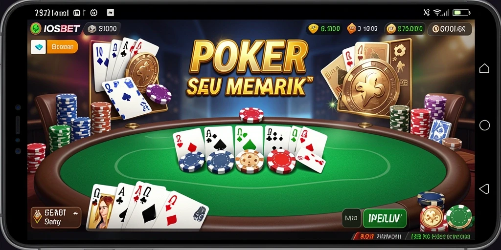 Tampilan gameplay Poker yang mendebarkan di IOSBET.