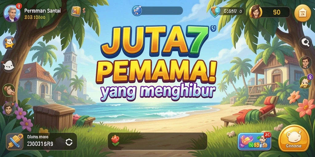 Tampilan gameplay JUTA7 yang penuh warna dan seru.