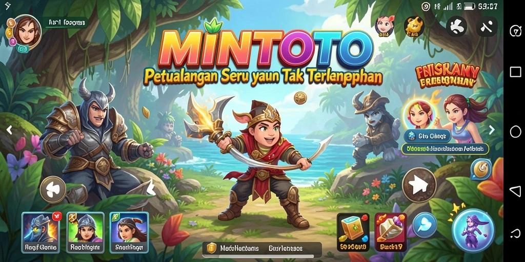 Tampilan gameplay MINTOTO yang penuh aksi di dunia petualangan.
