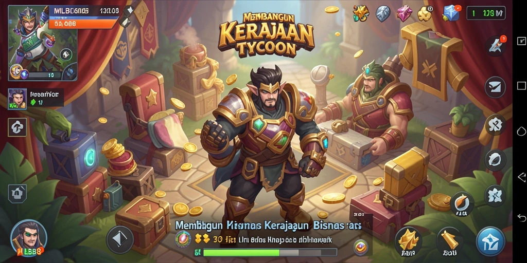 Screenshot utama MLBB8 menunjukkan pemain membangun kerajaan bisnis mereka.
