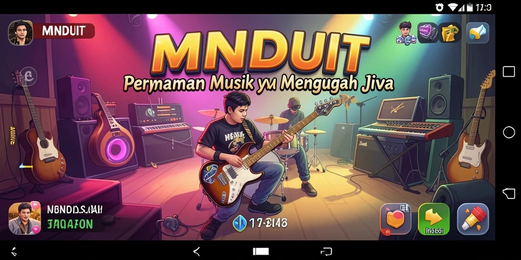 Screenshot gameplay MNDUIT yang menampilkan tantangan musik yang seru.
