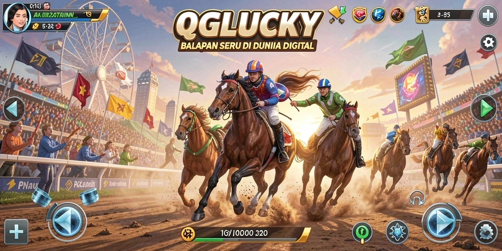 Tampilan gameplay QGLUCKY yang menegangkan dan seru.