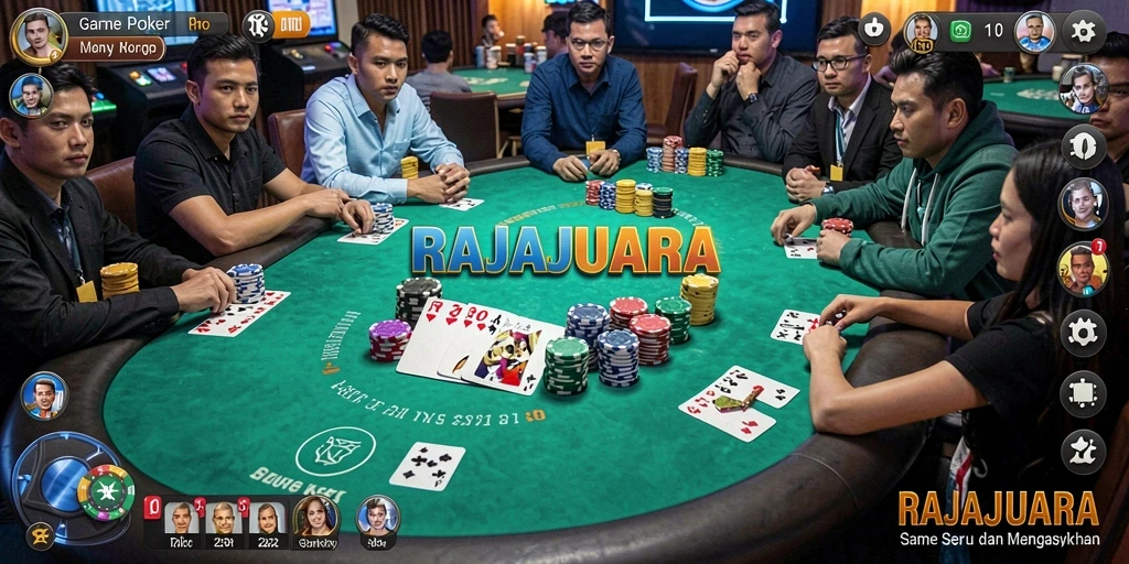 Tampilan gameplay RAJAJUARA yang memukau dalam permainan Poker.