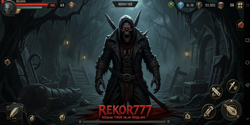 Tampilan gameplay menegangkan dari REKOR777 yang menghantui.