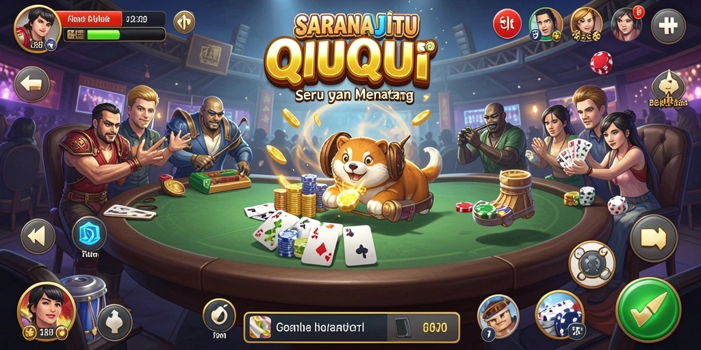 Tampilan gameplay seru QiuQiu di SARANAJITU.
