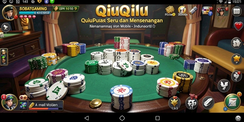 Tampilan permainan QiuQiu yang seru dan mendebarkan.