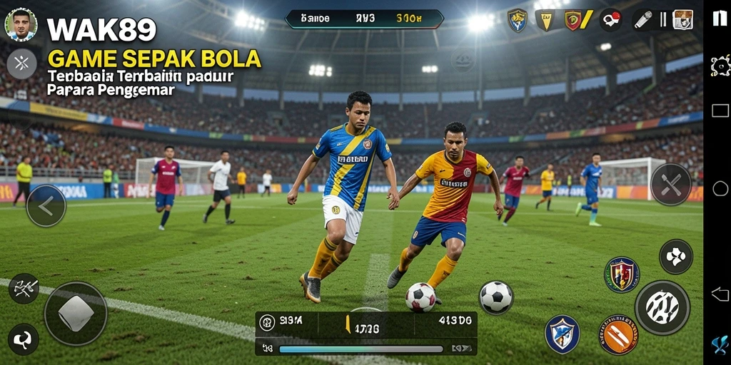Gameplay WAK89 menampilkan aksi sepak bola yang mendebarkan.