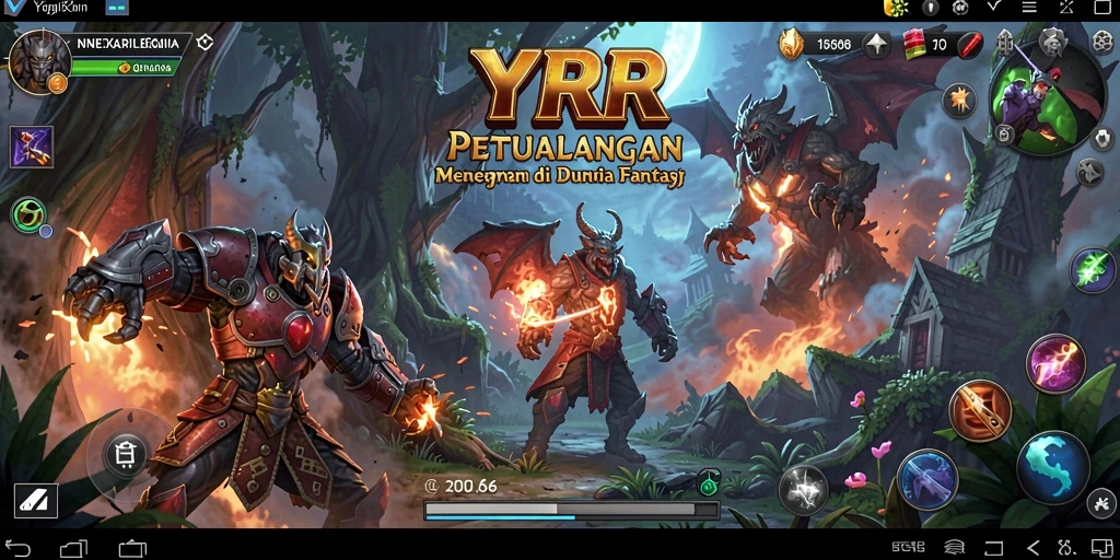 Tampilan dinamis dari gameplay petualangan YYRR dengan karakter utama.
